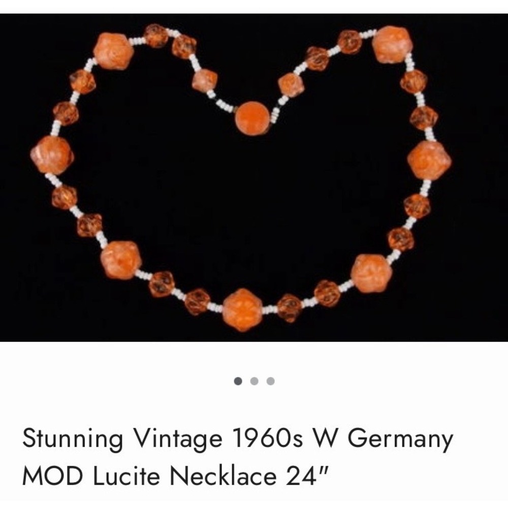 1960s MOD W Germany Sculptural Lucite Statement Necklace Fruit Salad Bead Atomic